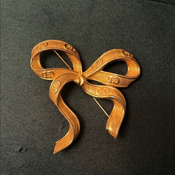 Vintage Gold Christian Dior Bow Brooch - Picture 1 of 4